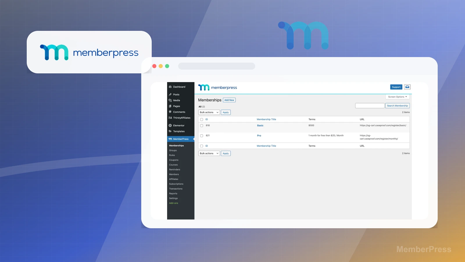MemberPress product media preview