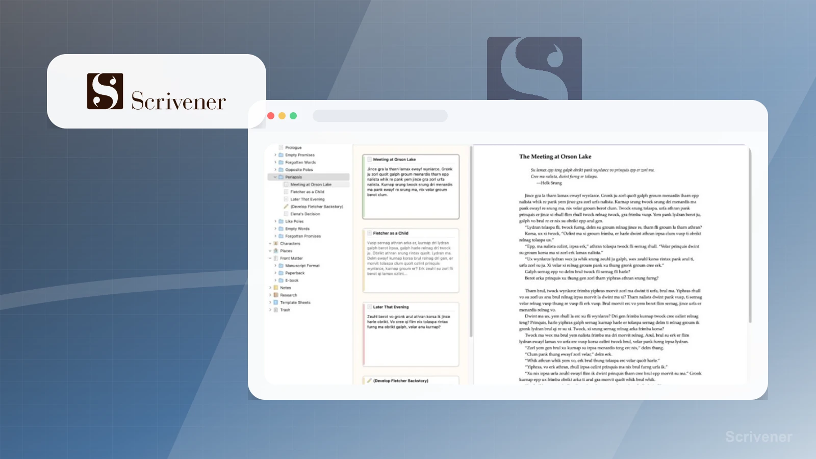 Scrivener product media preview