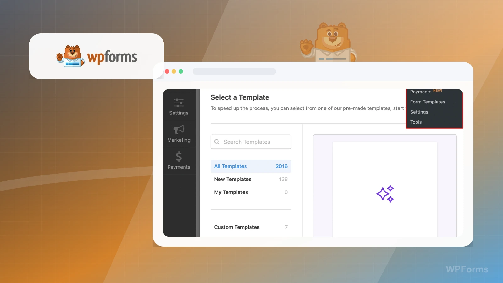 WPForms product media preview