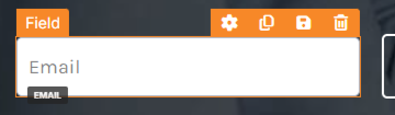 Cropped Systeme.io page editor view showing an email field selected on an opt-in page.