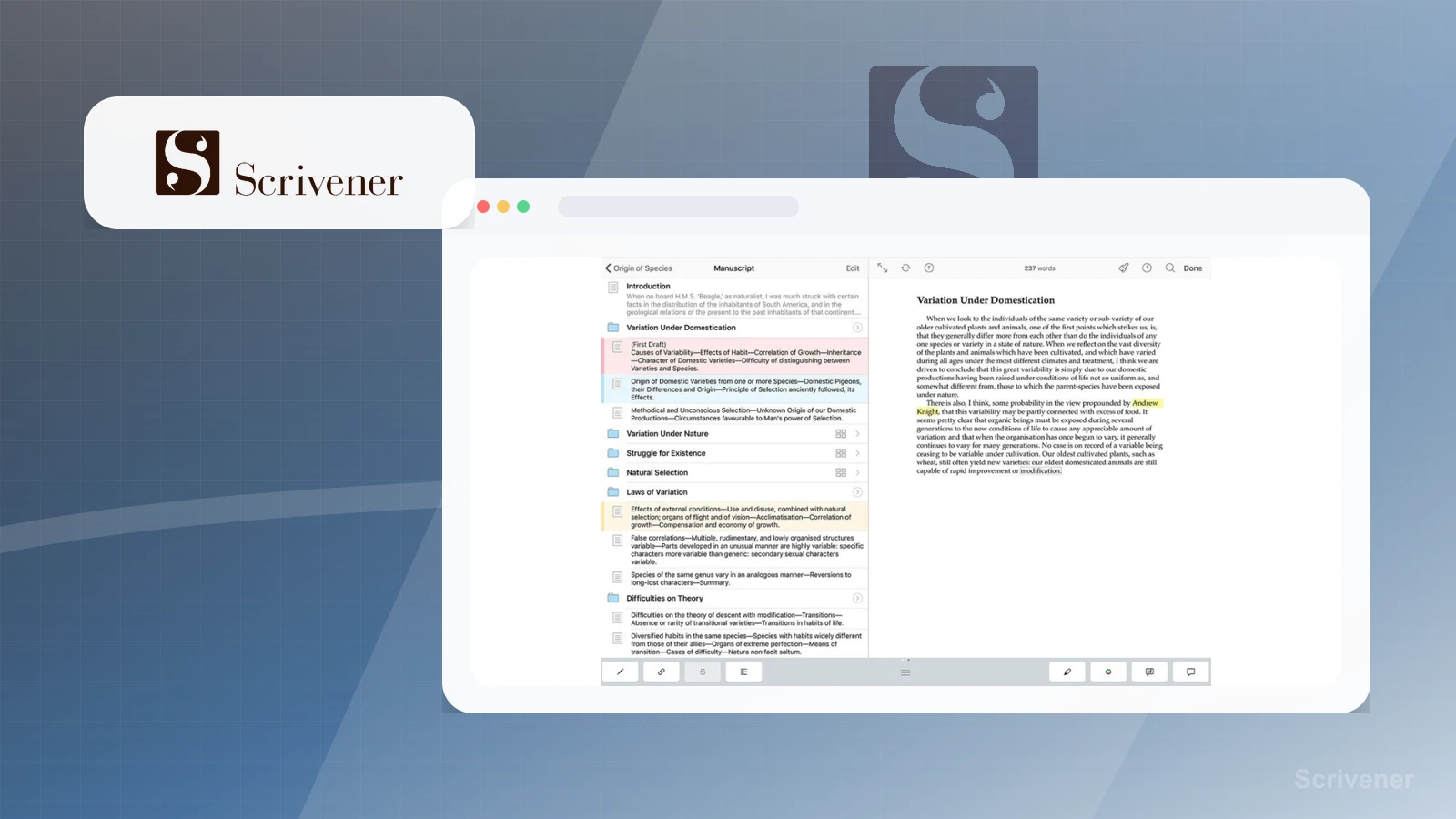 Scrivener screenshot thumbnail 2